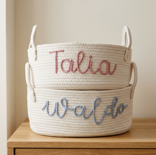 Personalized Knit Keepsake Basket - Tidli